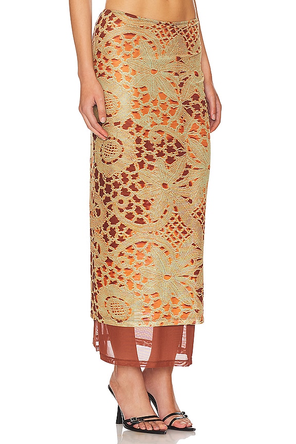 view 2 of 4 Topanga Skirt in Lace Orange