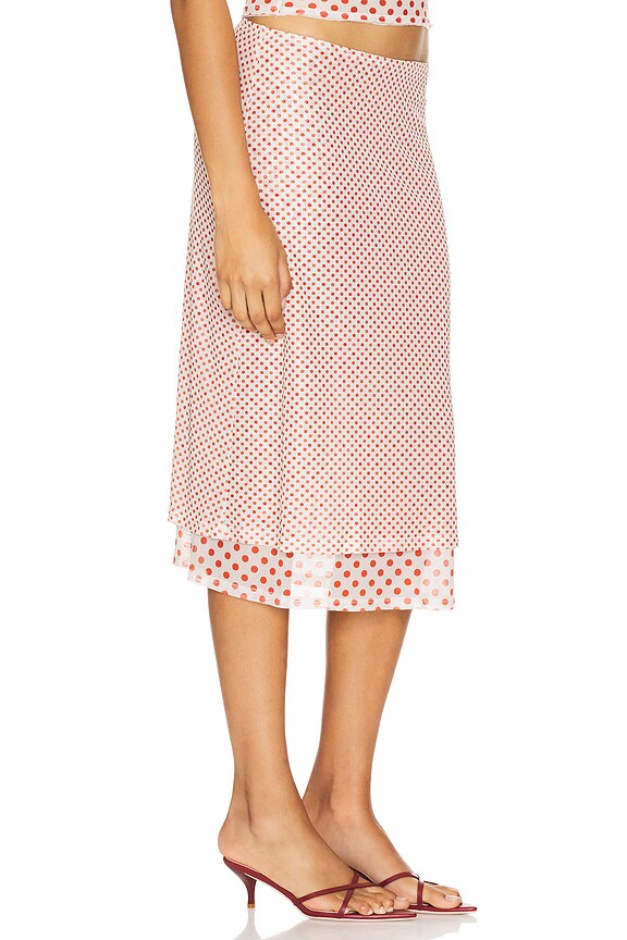 view 2 of 5 Maria Skirt in White Polka Dot