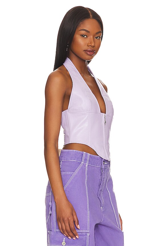 view 2 of 4 Mara Corset in Lilac Snakeskin Leather