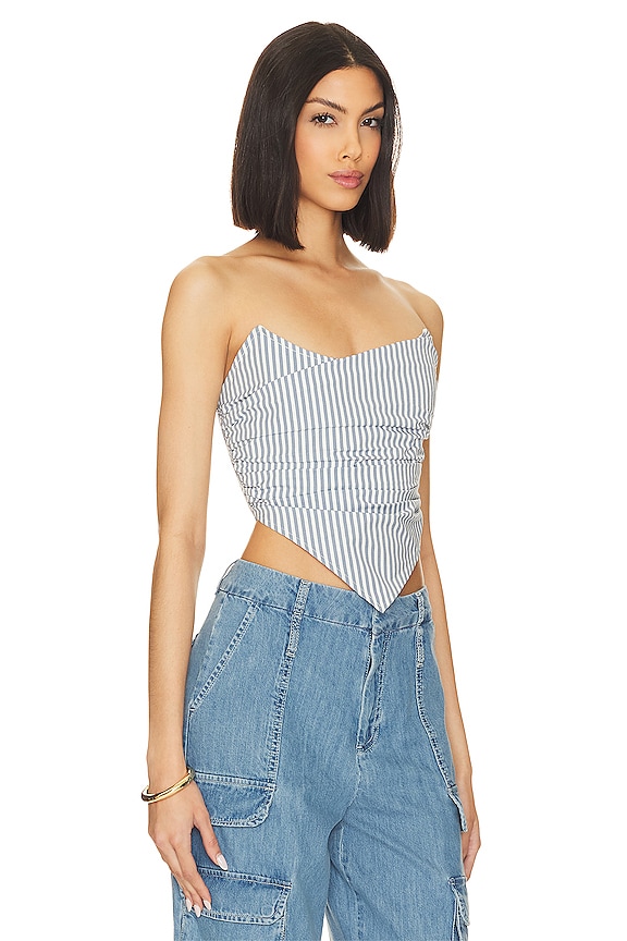 view 2 of 4 Poppy Corset in French Girl Stripe Blue
