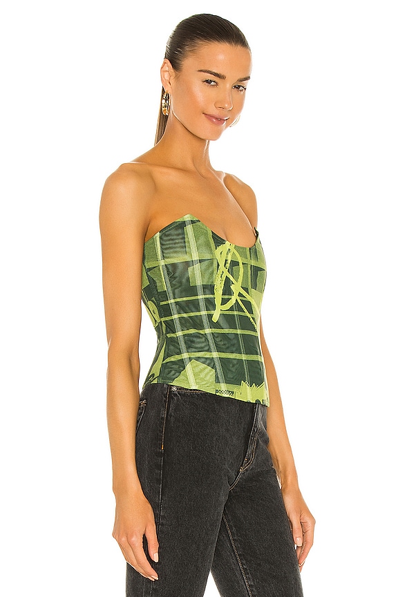 view 2 of 4 Leia Corset in Green Stone Print