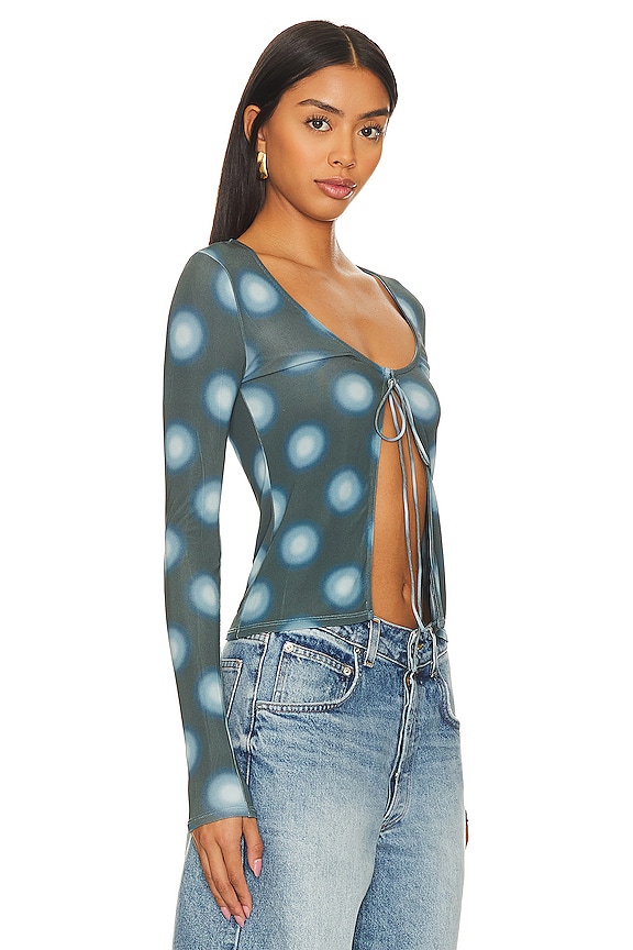 view 2 of 4 Helena Top in Gradient Dot Blue