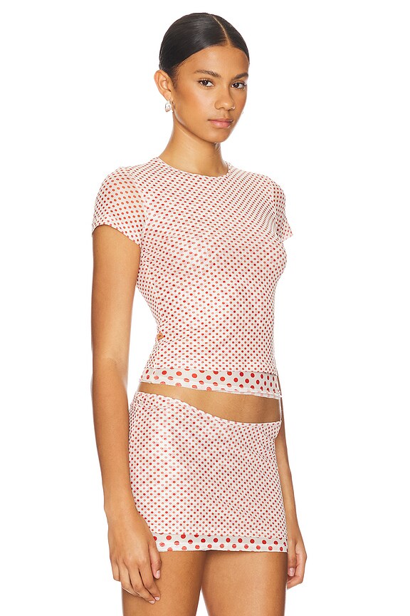 view 2 of 5 IRIS 탑 in White Polka Dot