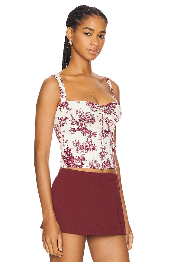 view 2 of 4 CORSÉ AGNES in Maroon Toile