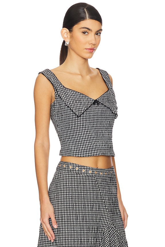 view 2 of 5 Tess Corset in Seersucker Check