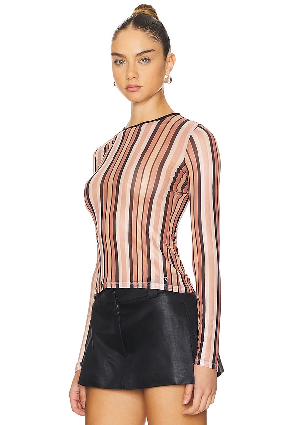 view 2 of 4 T-SHIRTS MANCHES LONGUES in Salmon Stripe