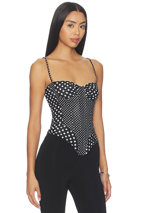 view 2 of 5 Deville Corset in Black Small & Large Dot