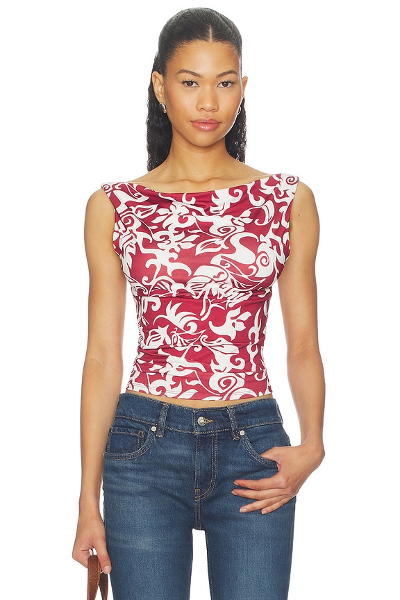 view 1 of 4 Lani Top in Red Hawaiian
