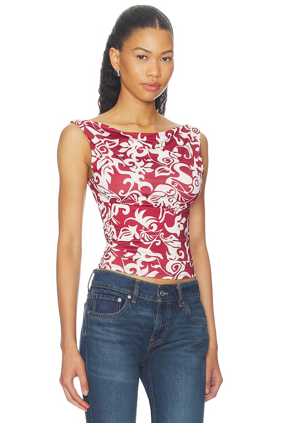 view 2 of 4 Lani Top in Red Hawaiian