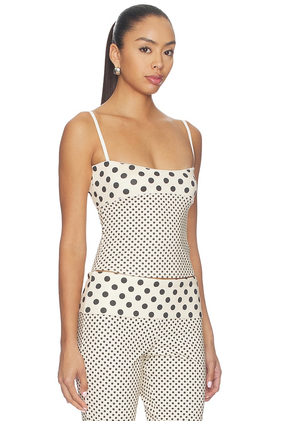 view 2 of 5 Stella Tank Top in Black & Nude Polka Dot