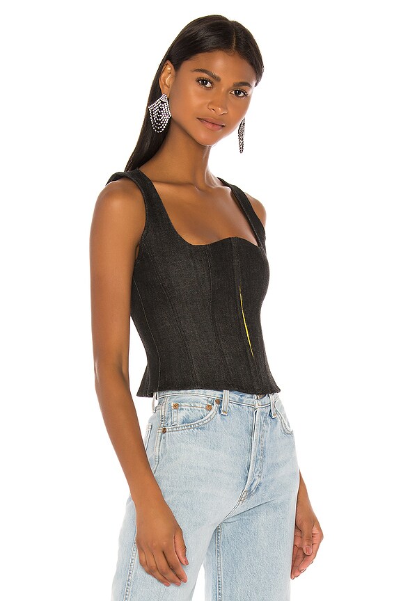 view 2 of 4 Milo Top in Vintage Black Yellow Stitch