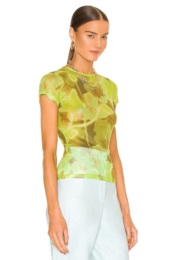 view 2 of 4 T-SHIRT MESH in Neon Yellow Floral