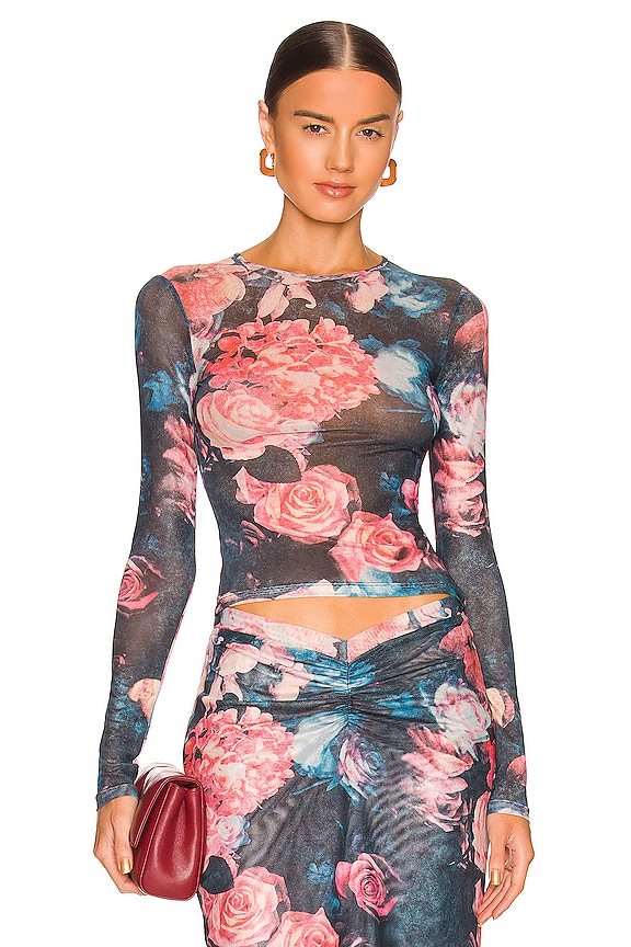 view 1 of 4 Power Mesh Long Sleeve Tee in Decades Rose