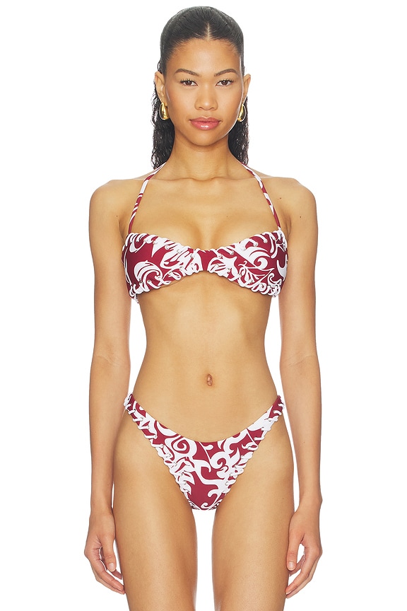 view 1 of 4 Rio Bikini Top in Red Hawaiian