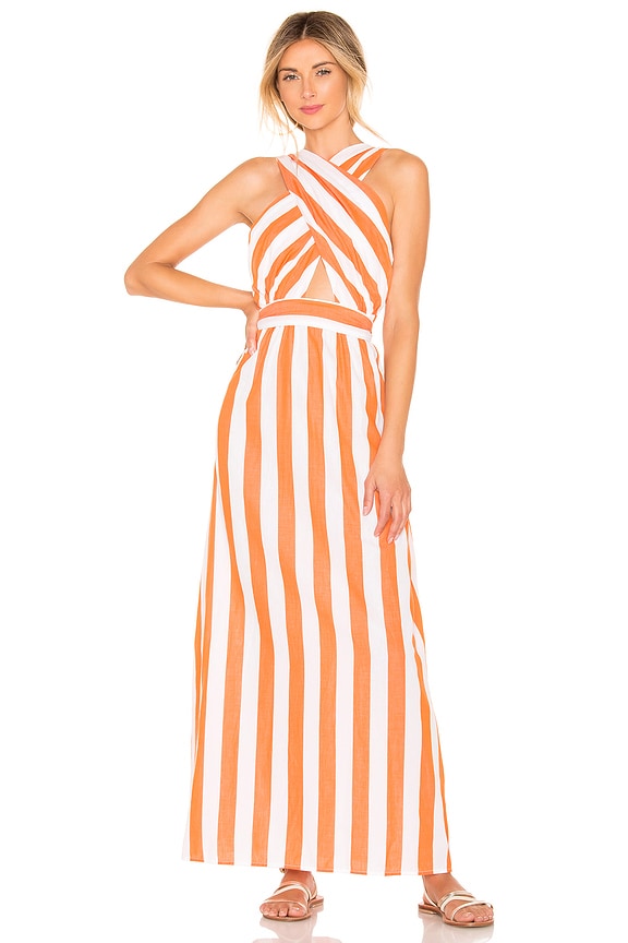 view 1 of 3 Rosario Dress in White & Orange