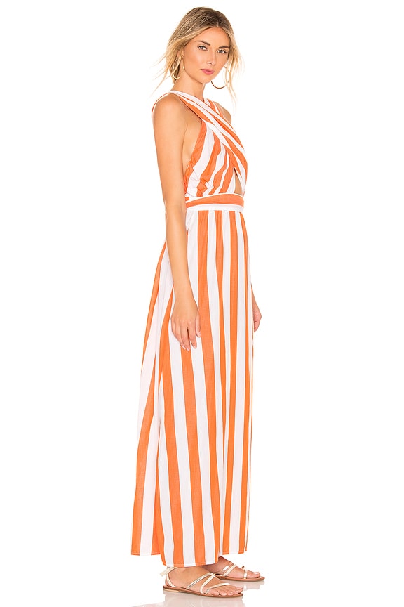 view 2 of 3 Rosario Dress in White & Orange