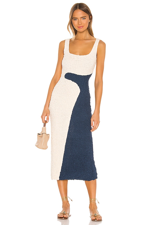 view 1 of 5 Sloan Dress in Cream Navy