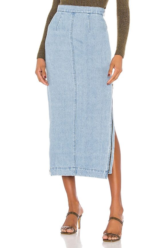 view 1 of 4 Uma Skirt in Split Denim