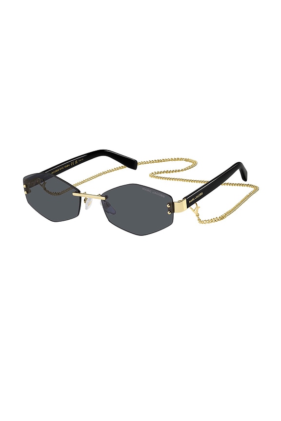 view 2 of 4 Geometric Sunglasses in Gold, Black, & Grey