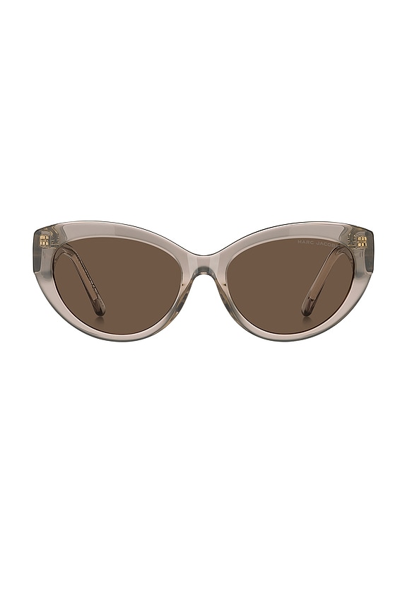 view 1 of 3 Cat Eye Sunglasses in Nude & Brown