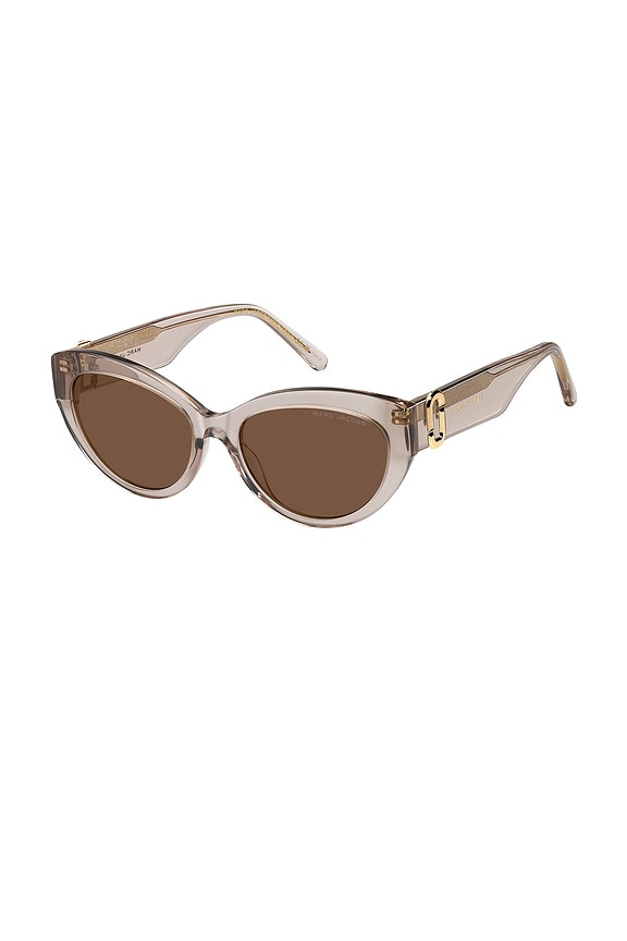 view 2 of 3 Cat Eye Sunglasses in Nude & Brown