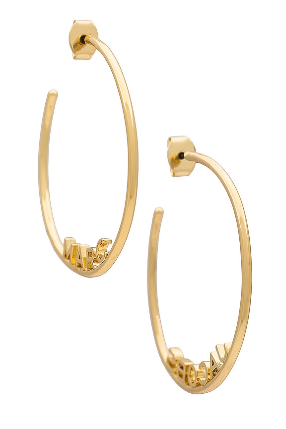 view 2 of 3 Monogram Hoops in Gold