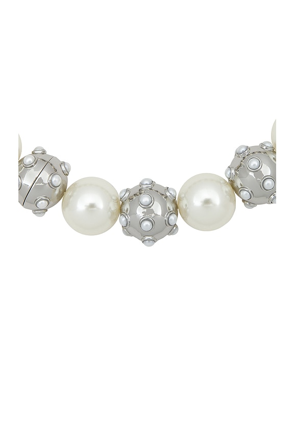 view 2 of 3 COLLIER PEARL DOT in White & Silver