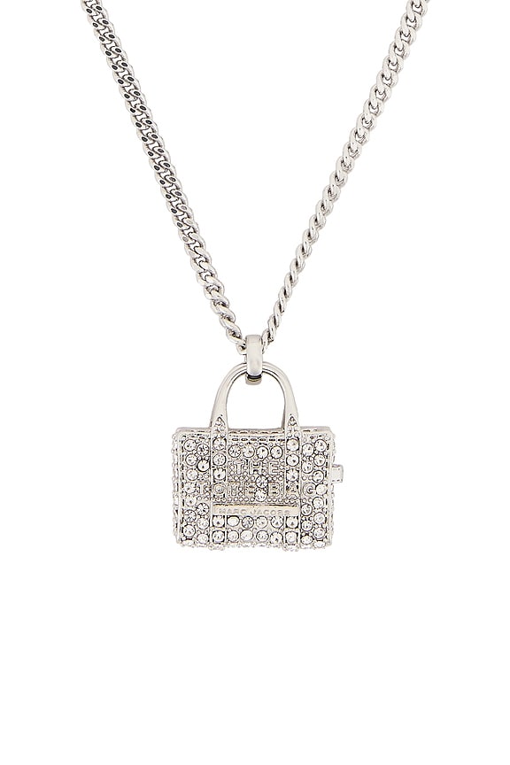 view 2 of 3 Pave Tote Necklace in Silver & Crystal