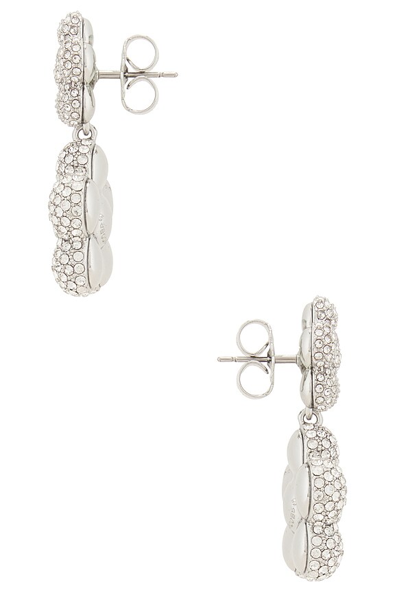 view 2 of 2 PENDIENTES LARGOS DAISY BALLOON in Silver & Crystal