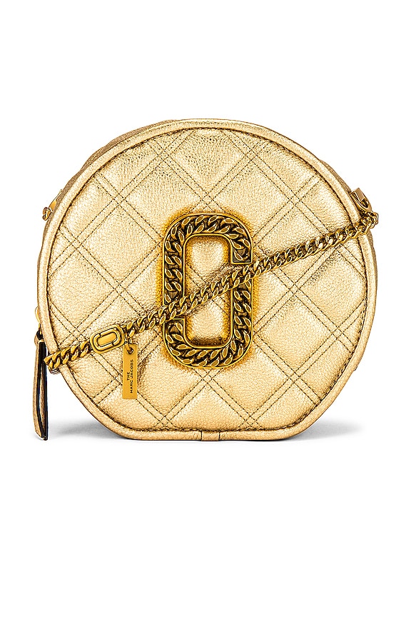 Marc Jacobs Status Round Crossbody Bag in Yellow Gold | REVOLVE
