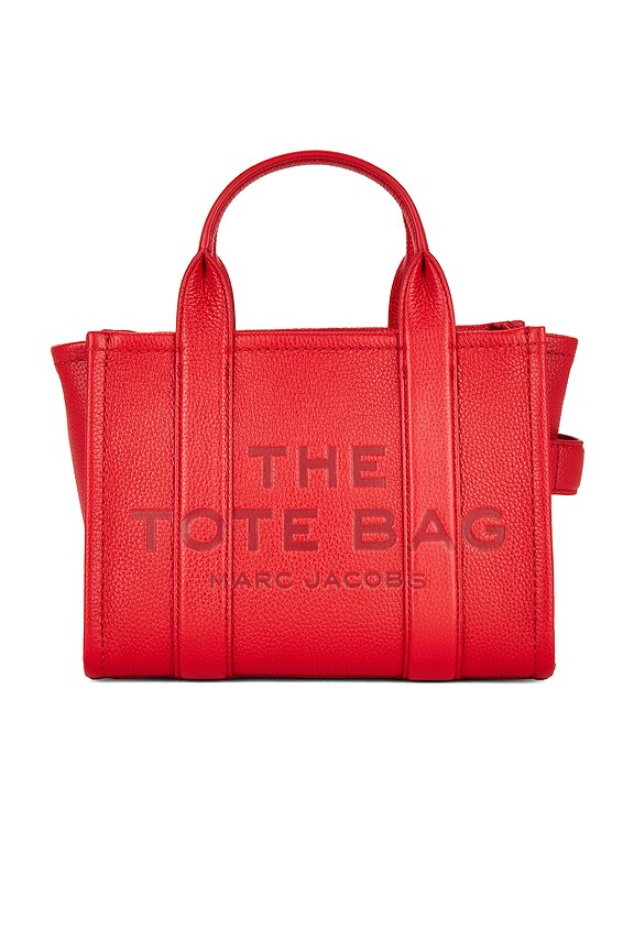 view 2 of 6 The Leather Small Tote Bag in True Red