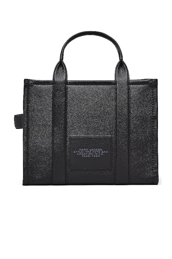 view 2 of 6 The Leather Medium Tote Bag in Black