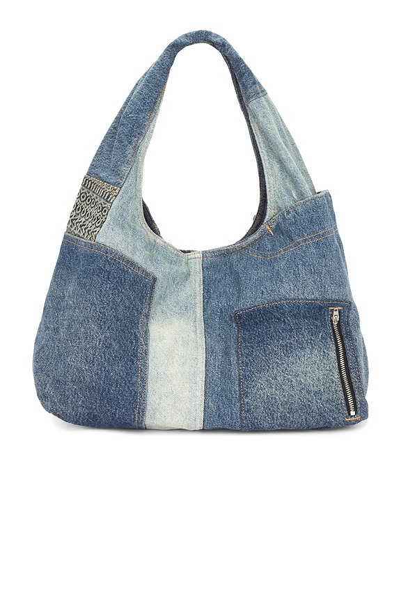 view 2 of 5 The Deconstructed Denim Sack Bag in Indigo Multi