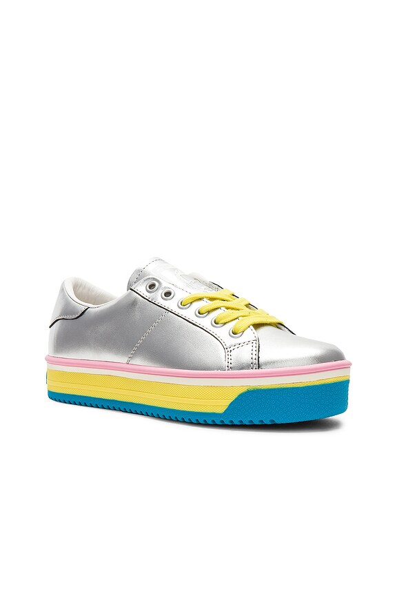 view 2 of 6 Empire Multi Color Sole Sneaker in Silver & Yellow Multi