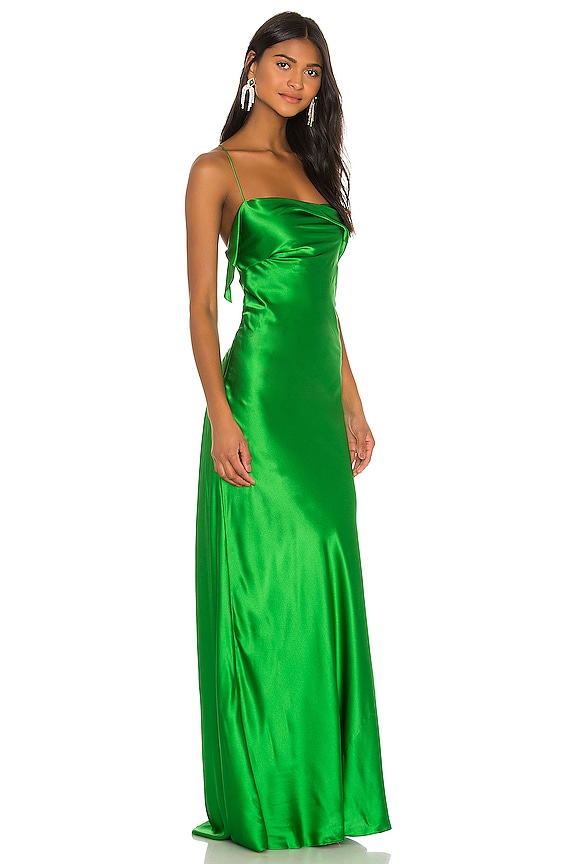 view 2 of 3 Ruffle Cowl Bias Gown in Leaf