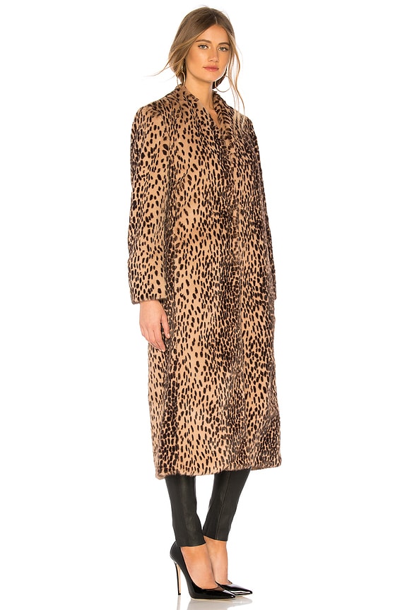 view 2 of 3 Faux Fur Coat in Champagne Leopard