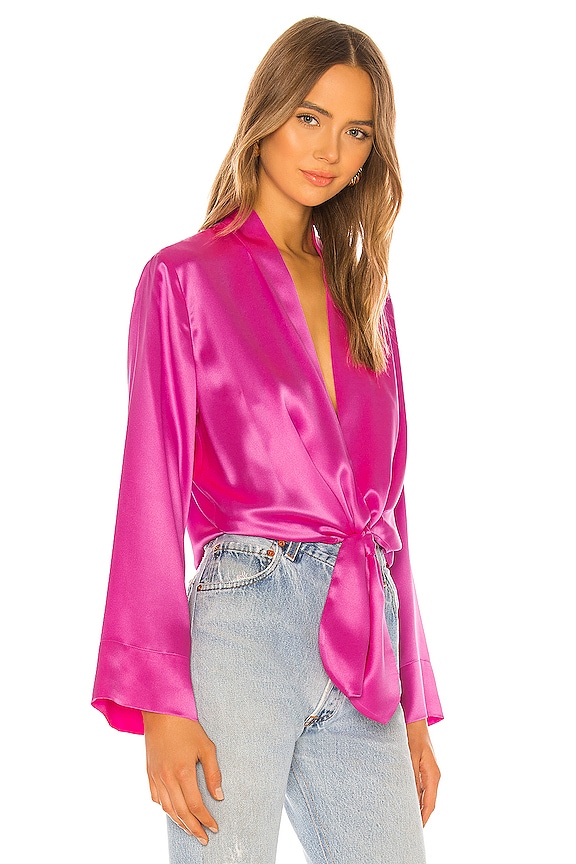 view 2 of 4 Kimono Tie Blouse in Pink
