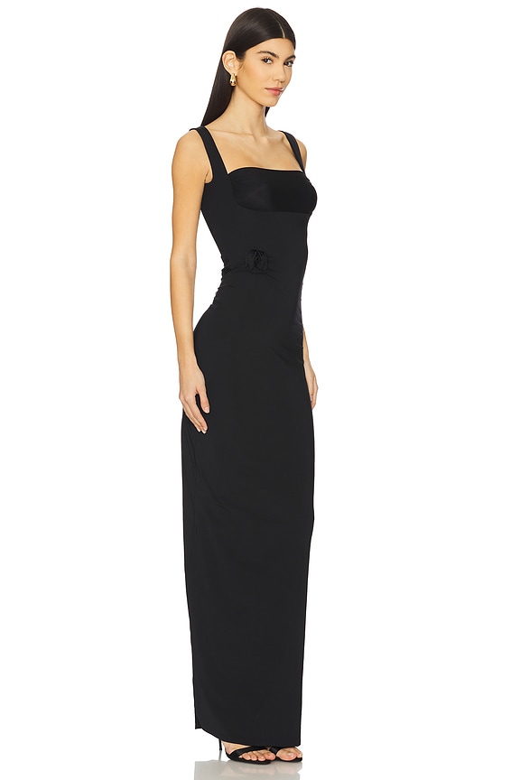 view 2 of 3 ROBE MAXI HIBISCO in Black