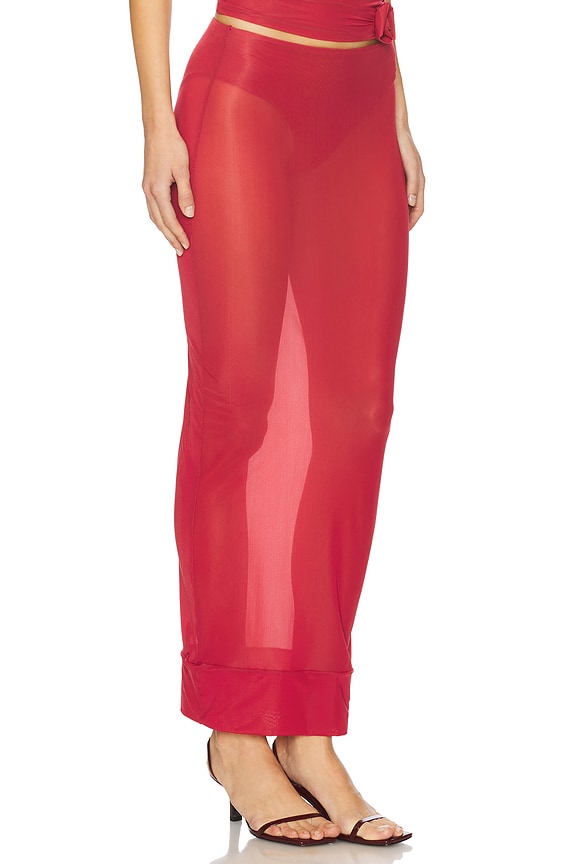 view 2 of 6 JUPE LONGUE JAGUA in Crimson