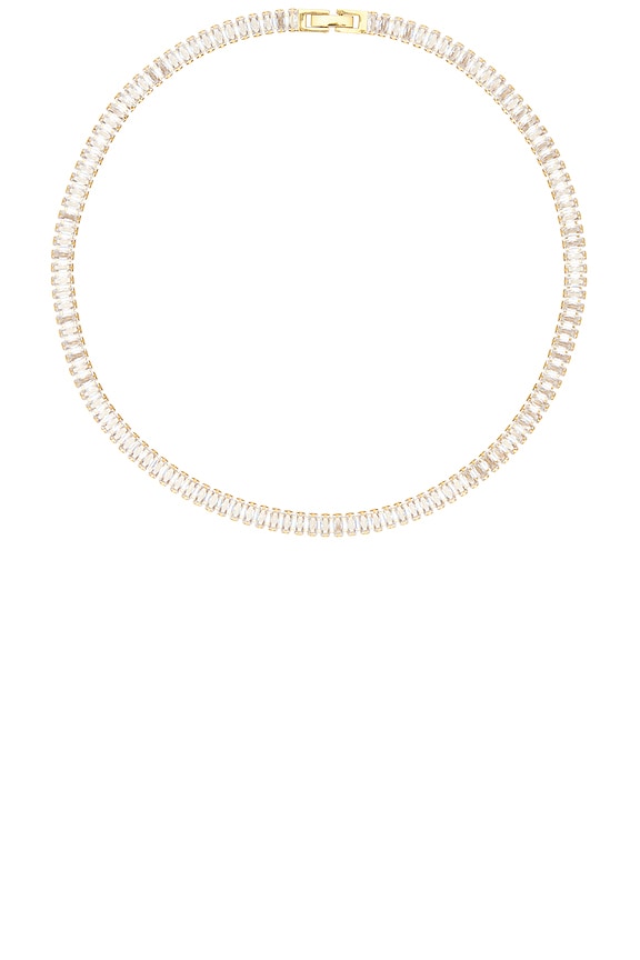 view 1 of 3 COLLIER TENNIS ICED BAGUETTE in Gold & White