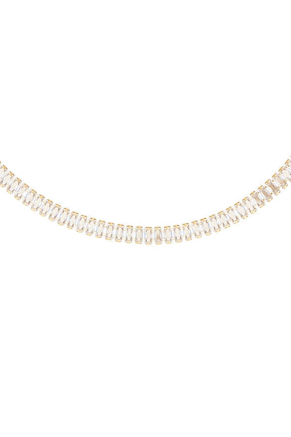 view 2 of 3 COLLIER TENNIS ICED BAGUETTE in Gold & White