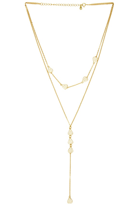 view 1 of 3 COLLAR LARIAT PAVE HEART in Gold