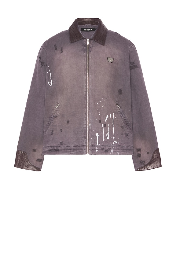 MISBHV 1997 Paint Splatter Canvas Work Jacket in Graphite | REVOLVE