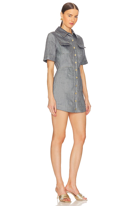 view 2 of 3 ROBE-CHEMISE MINI in Denim