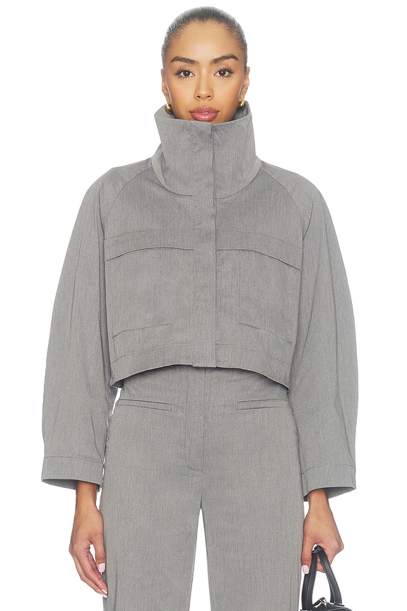 view 2 of 5 x REVOLVE Funnel Neck Swing Jacket in Charcoal Grey