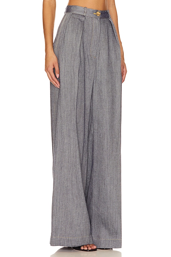 view 2 of 4 Pleated Trouser in Denim