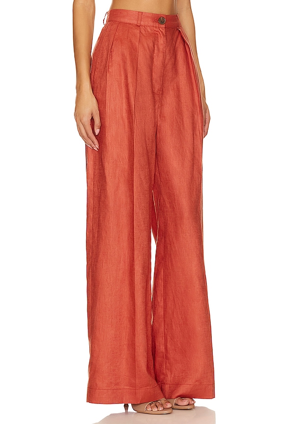 view 2 of 4 PANTALONES PLISADOS in Terracotta