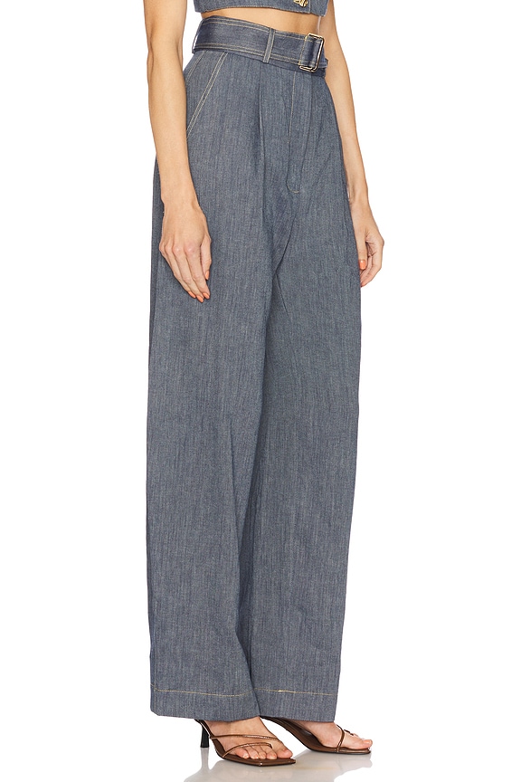 view 2 of 6 Pleated Barrel Trouser in Denim