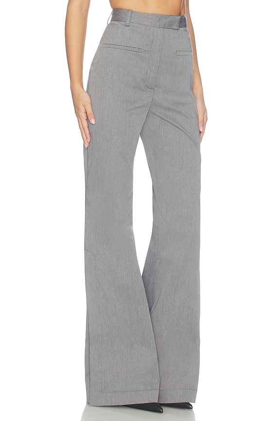 view 2 of 6 Side Slit Bell Bottom Trouser in Charcoal Stretch