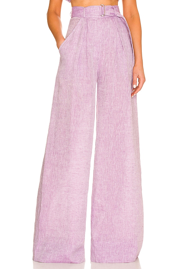 view 1 of 4 PANTALÓN WIDE in Lavender Melange Linen